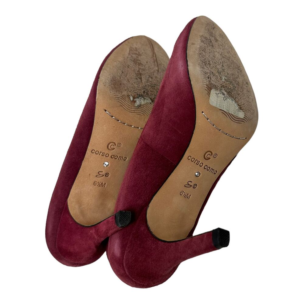 Corso Como lush red/plum red suede pump heel shoes size 6.5 M - Picture 6 of 12